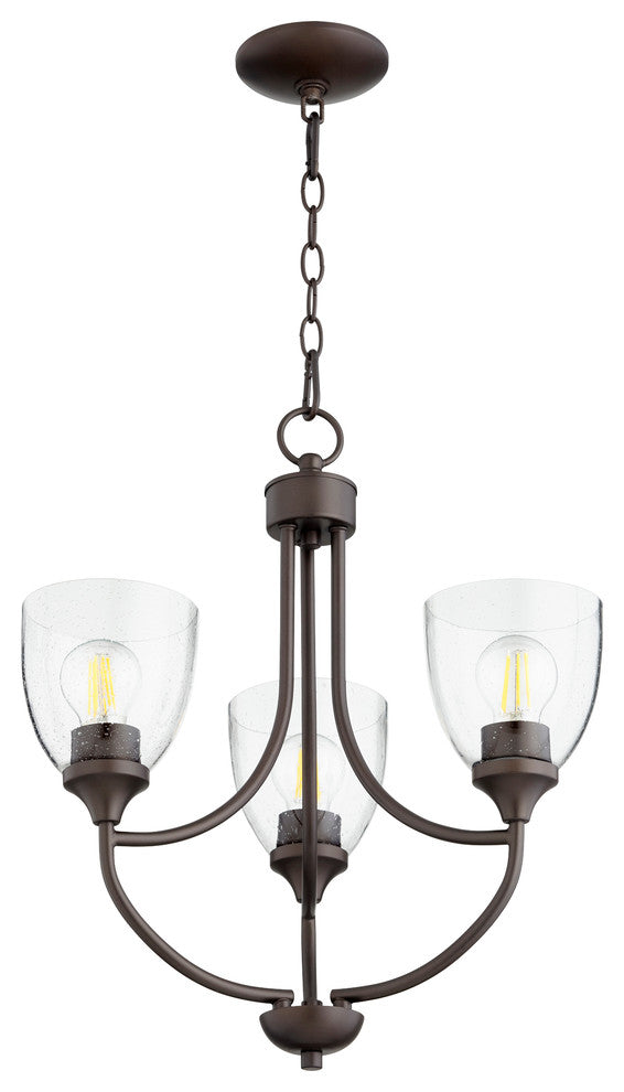 Quorum International 6059-3-2 Enclave 3 Light 19"W Chandelier - Oiled Bronze /