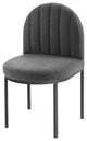Side Dining Chair, Set of 2, Fabric, Black Gray, Modern, Bistro Restaurant