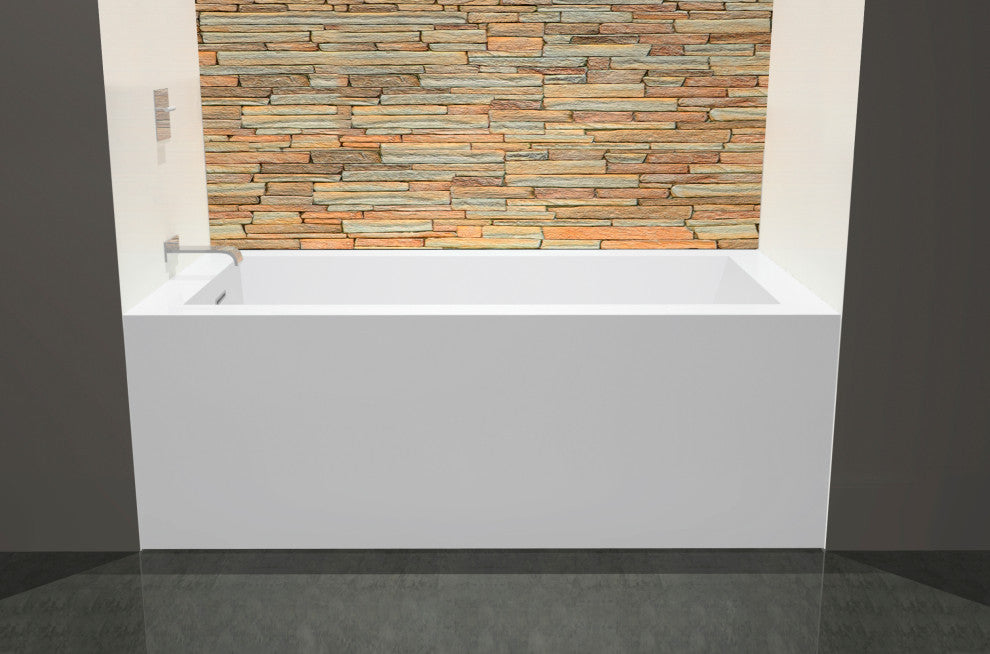 Cube Bath 11 60x32x21, Glossy, Polished Chrome Overflow