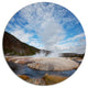 Yellowstone Under Bright Clouds, Landscape Disc Metal Wall Art, 23"