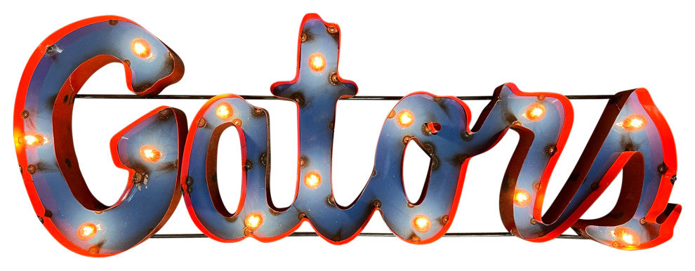 Illuminated Florida Gators Recycled Metal Wall Decor