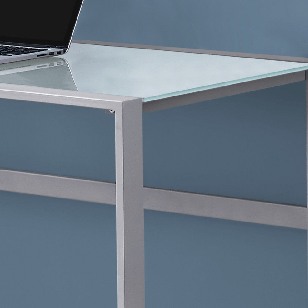 22" Silver Rectangular Computer Desk