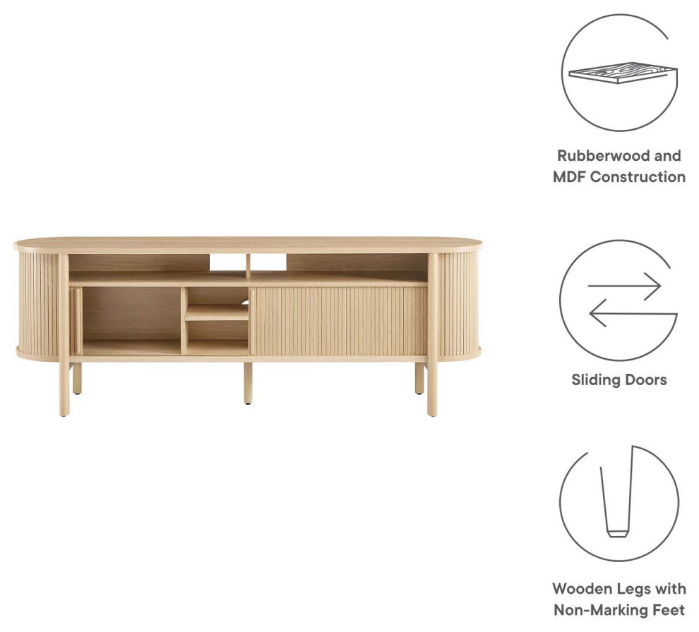 Cadence 71" TV Stand, Oak