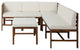 6-Piece Modular Acacia - 5 seat and Ottoman - Dark Brown