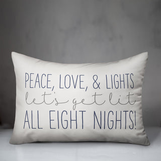 Peace Love and Lights 14"x20" Throw Pillow
