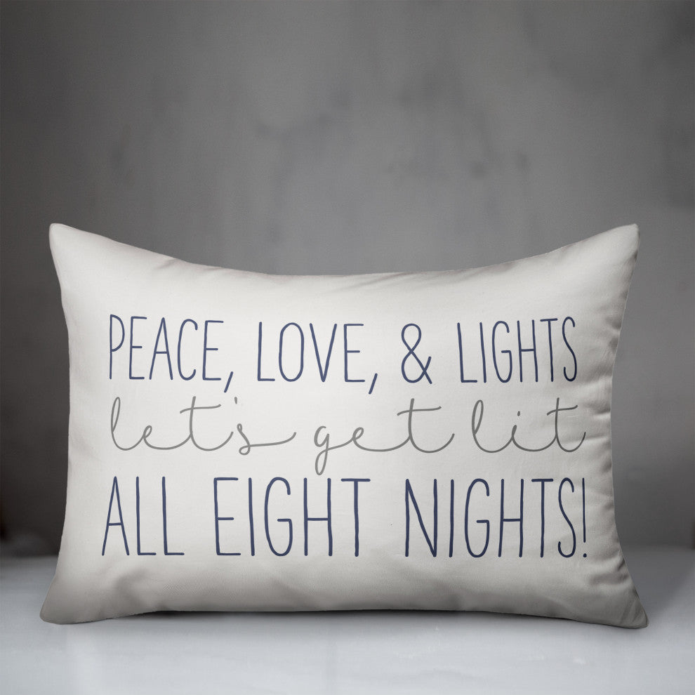 Peace Love and Lights 14"x20" Throw Pillow
