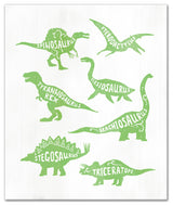 Green Dinosaurs 20x24 Canvas Wall Art