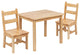 Kids Solid Hardwood Table and Chair Set - 3 Piece Set, Natural