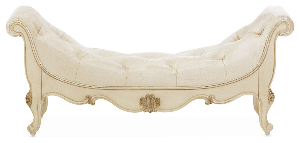 Platine de Royale Velvet Accent Bench - Champagne