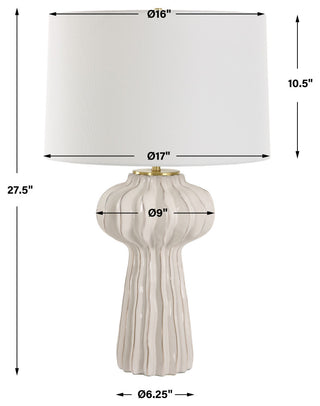 Uttermost Wrenley Ridged White Table Lamp