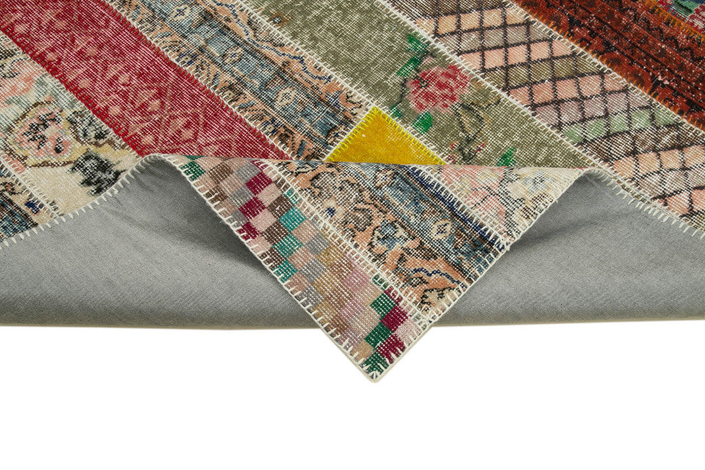 Rug N Carpet - Handwoven Anatolian 6' 8" x 10' 0" Wool Patchwork Area Rug