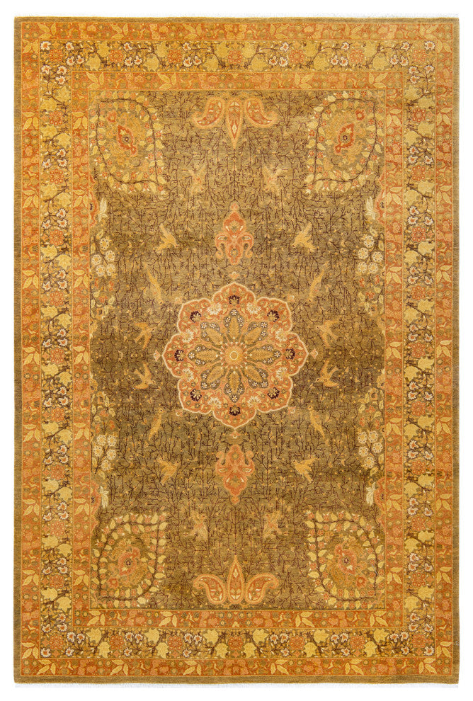 Mogul, One-of-a-Kind Hand-Knotted Area Rug Green, 6' 2" x 9' 3"