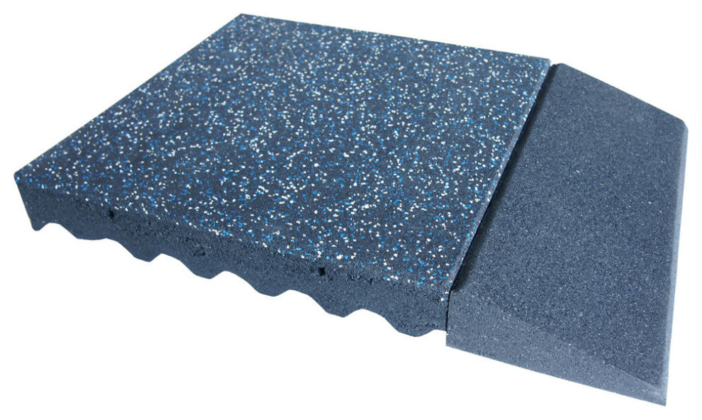 Eco-Safety Interlocking Tiles 3", Blue/White Speckled, 150-Pk