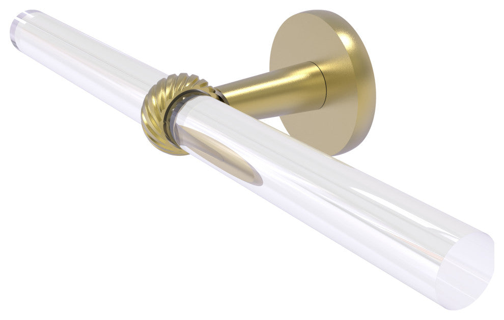 Clearview 2 Arm Guest Towel Holder with Twisted Accents, Satin Brass