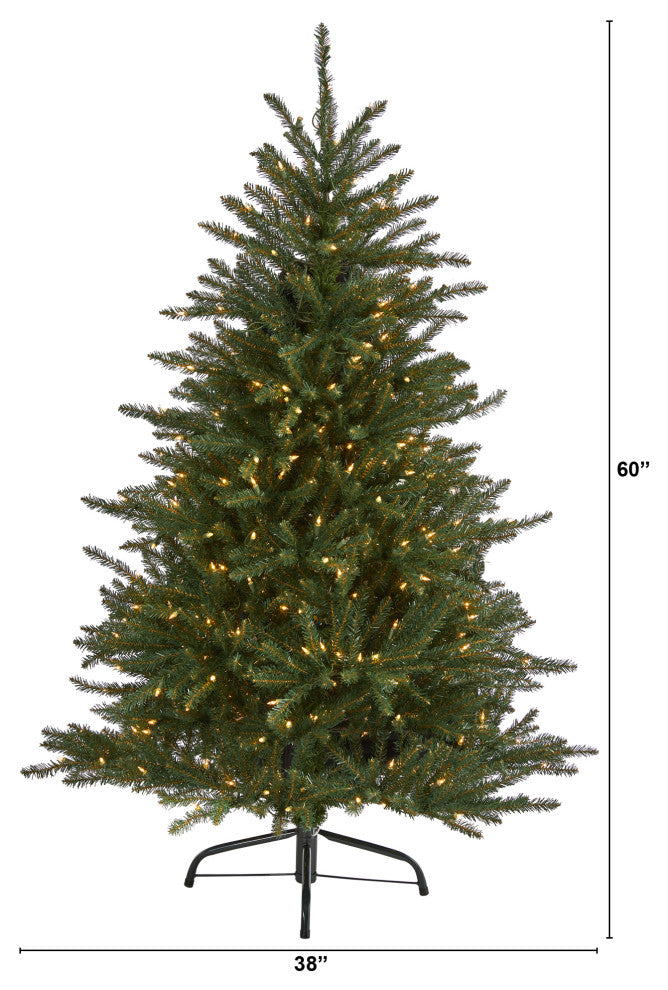 5'' Napa Valley Fir Faux Xmas Tree W/ 350 Clear Lights and 1107 Bendable Branches