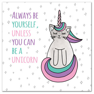 Be a Unicorn Cat 24x24 Canvas Wall Art