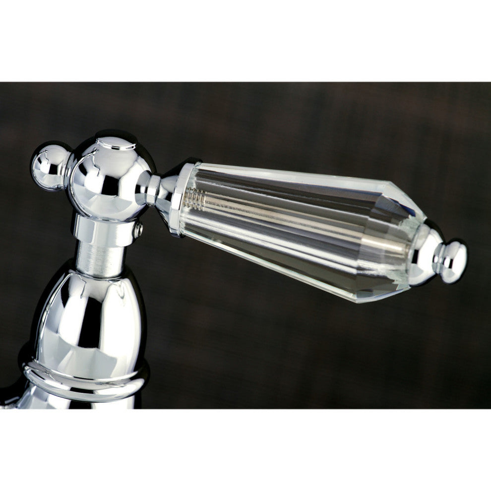 Kingston Brass Bridge Kitchen Faucet With Brass Sprayer, Polished Chrome