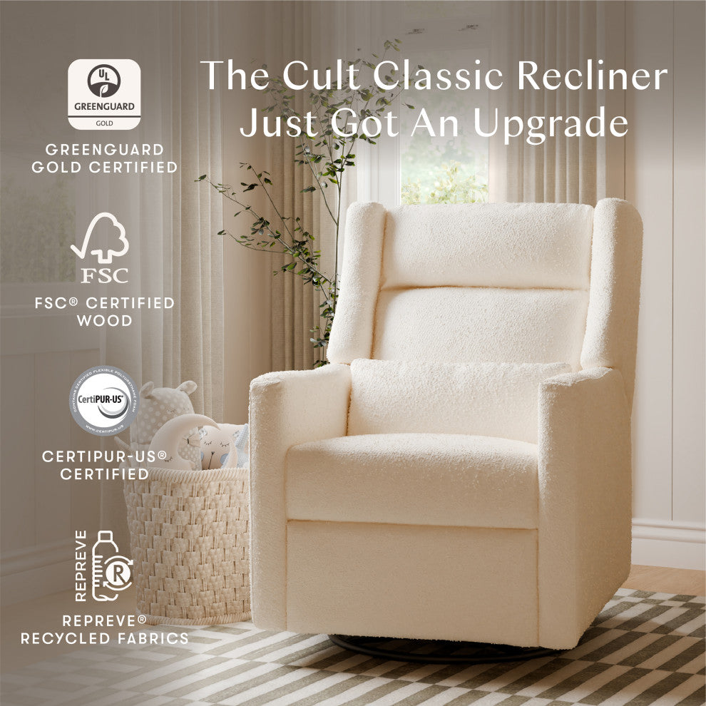 Kiwi Plus Power Glider Recliner w/ Power Headrest, Performance Ivory Boucle