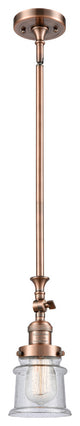 Small Canton 1-Light Mini Pendant, Antique Copper, Seedy