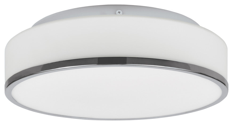 Access Lighting 20671 Aero 2 Light 13"W LED Flush Mount Drum - Chrome / Opal