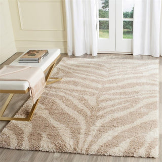 Safavieh Portofino Shag 8' X 10' Power Loomed Rug in Ivory and Beige