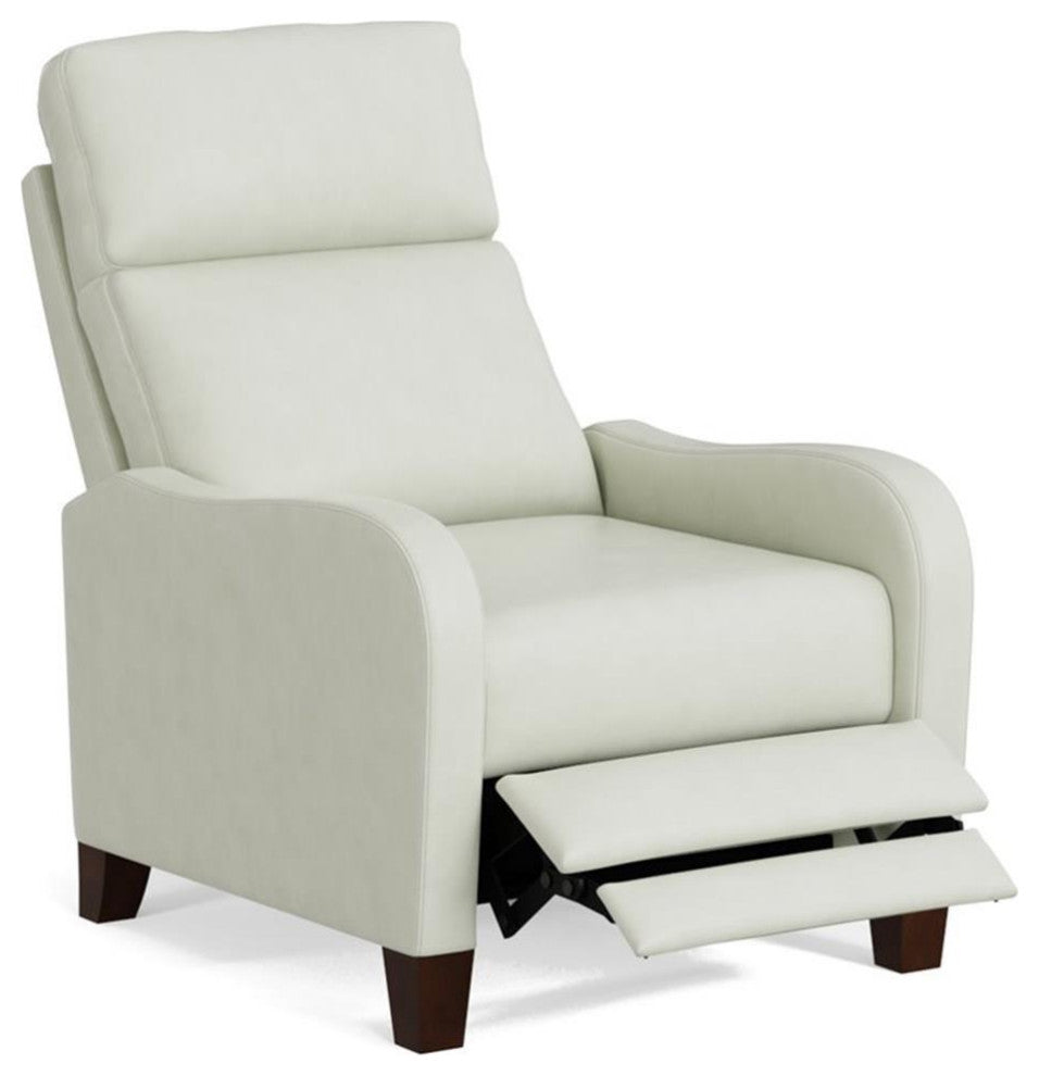 Sunset Trading Dana Pushback Leather Recliner, Pearl White