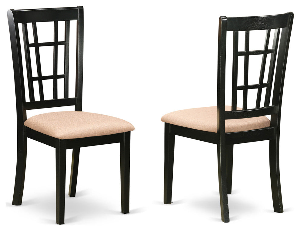 3-Pc Dinette Set 2 Wood Dining Chairs, Butterfly Leaf Dining Table, Black