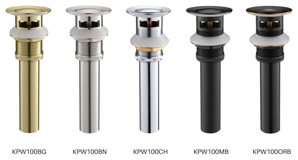 Pop-Up Drain Stopper with Overflow KPW100, Brush Nickel