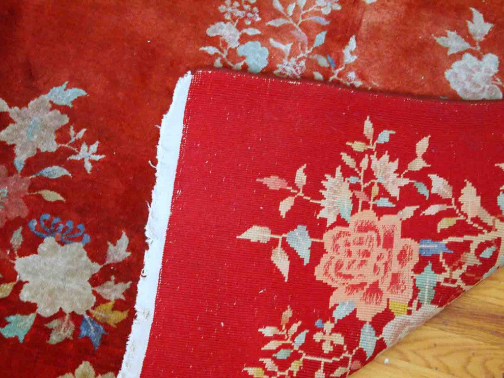 Handmade Antique Art Deco Chinese Rug, 4.1'x6.4', 125cmx195cm 1920s