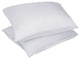 Lotus Home Stain and Water Resistant Microfiber Bed Pillow 2-Pack, White, Jumbo