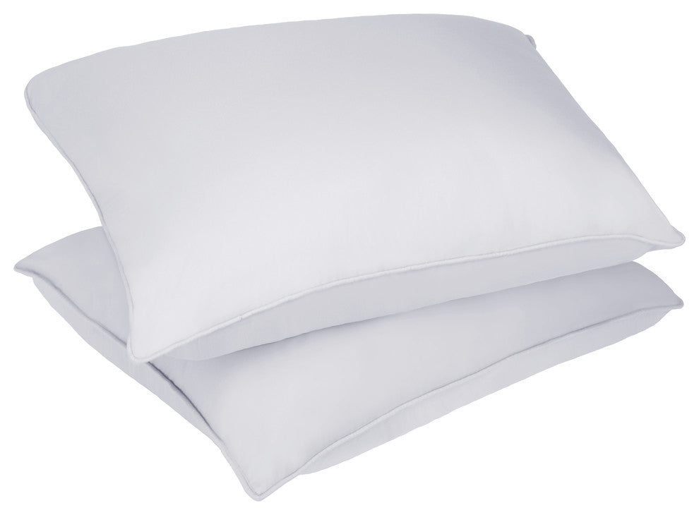 Lotus Home Stain and Water Resistant Microfiber Bed Pillow 2-Pack, White, Jumbo