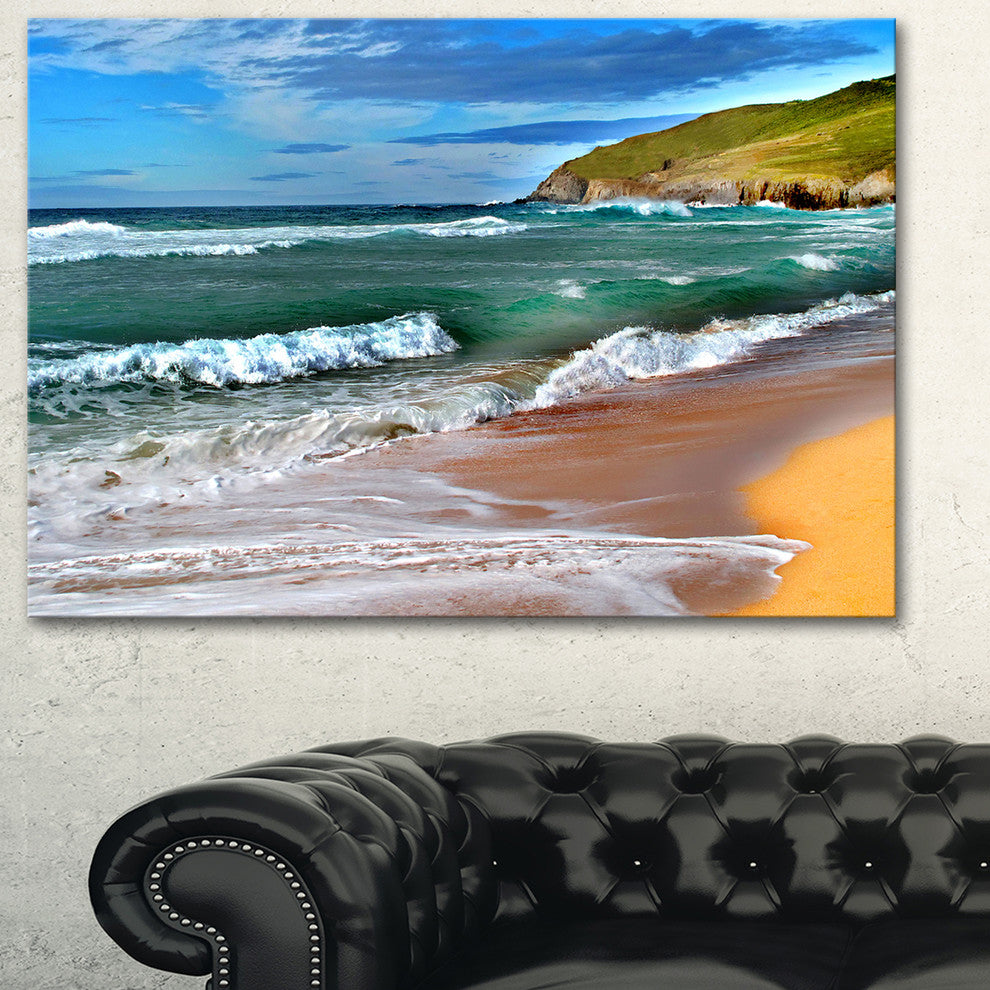 "Blue Sea With Warm Waves" Canvas Print