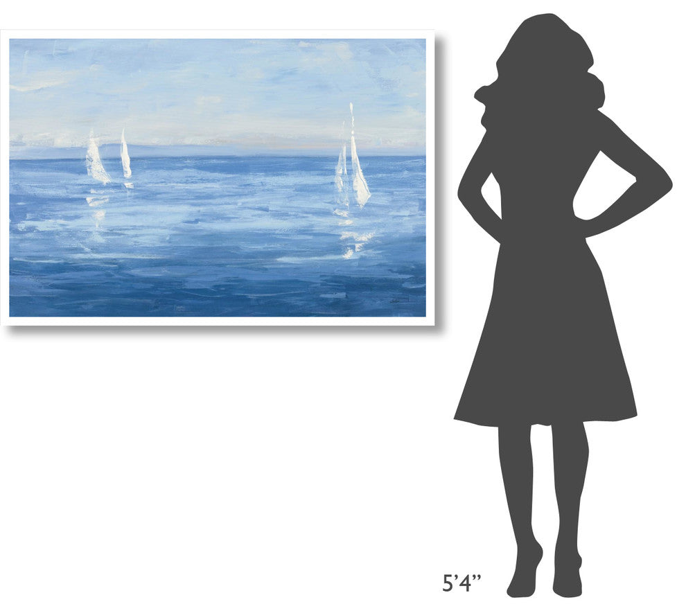"Open Sail with Turquoise" Digital Paper Print by Julia Purinton, 50"x34"