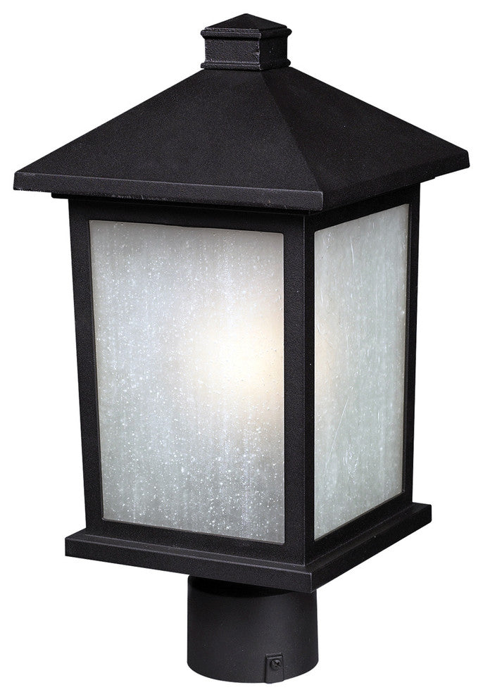 Holbrook 1 Light Outdoor Post Light, Black, Rnd. Base not incl.