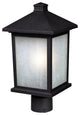 Holbrook 1 Light Outdoor Post Light, Black, Rnd. Base not incl.