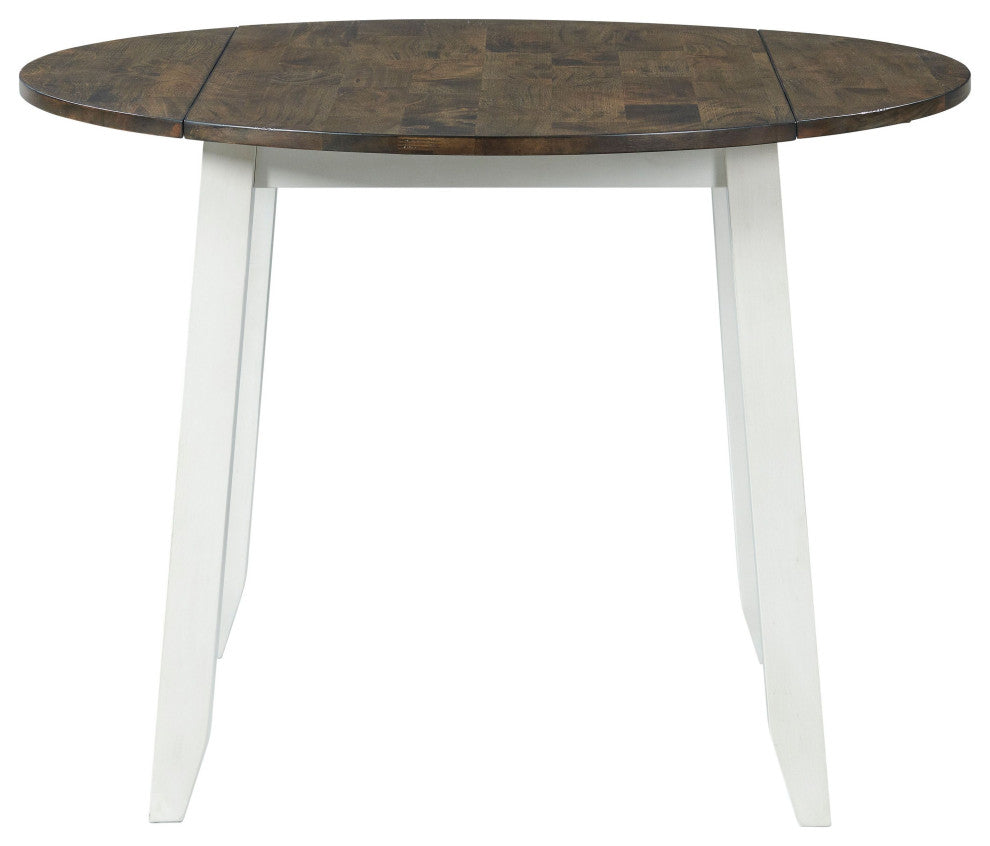 Kona 42" Drop Leaf Table, Gray and White