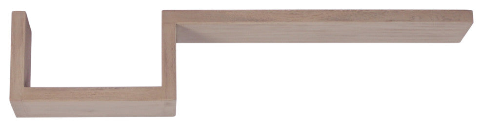 Moa-Elite Contemporary Gray Teak Wall Shelf
