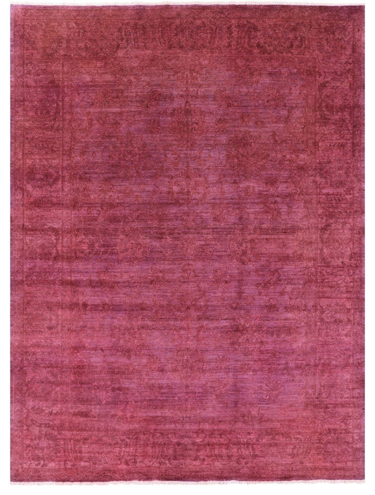8' 10" X 11' 9" Overdyed Full Pile Handmade Wool Rug - Q12715