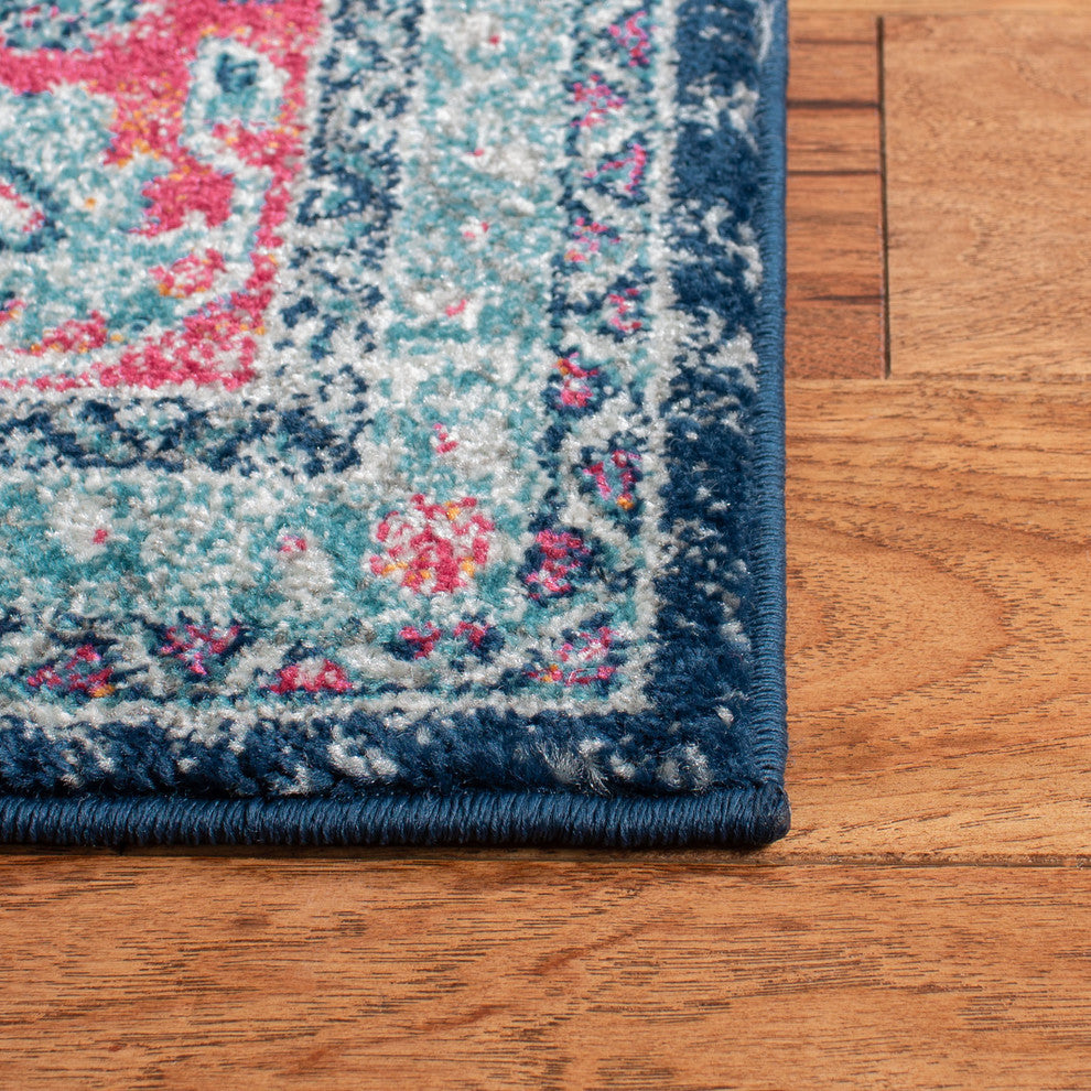 Safavieh Evoke Collection EVK250 Rug, Navy/Fuchsia, 9'x12'