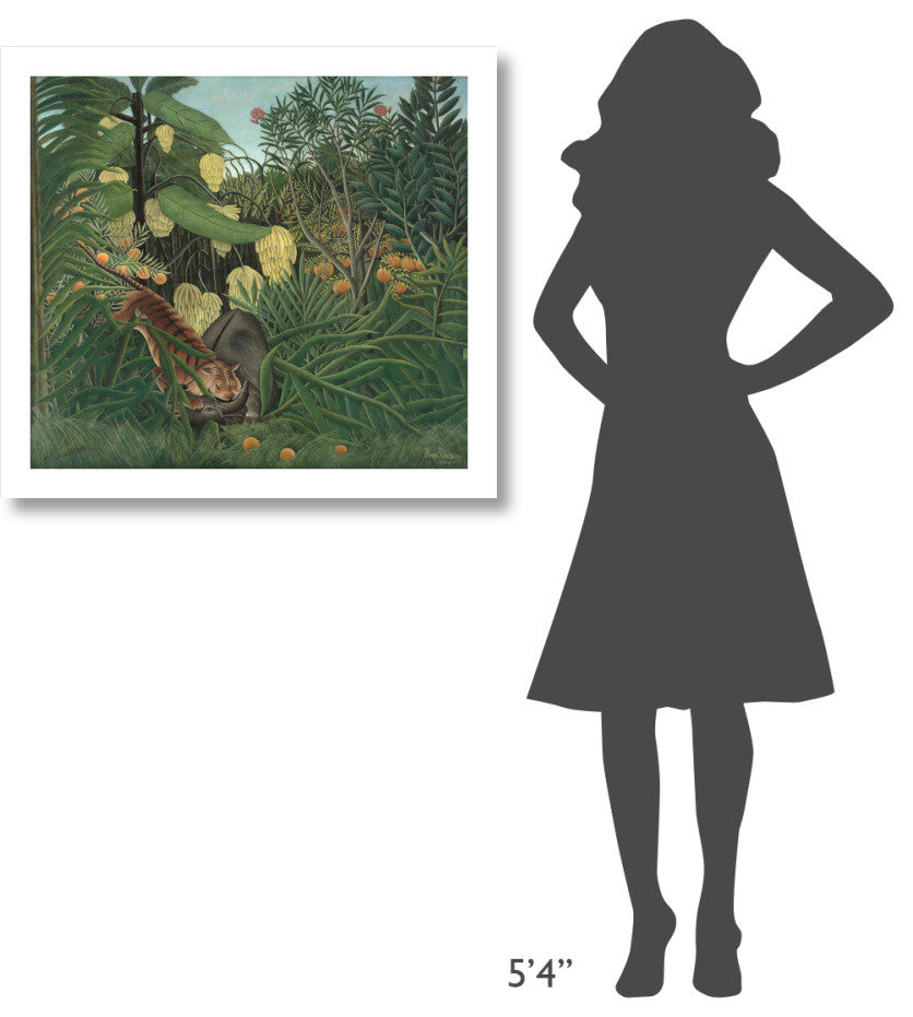 "Fight between a Tiger and a Buffalo, 1908" Print by Henri Rousseau, 32"x29"