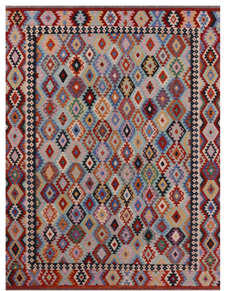 10' 0" X 13' 1" Kilim Flat Weave Wool On Wool Rug - Q12537