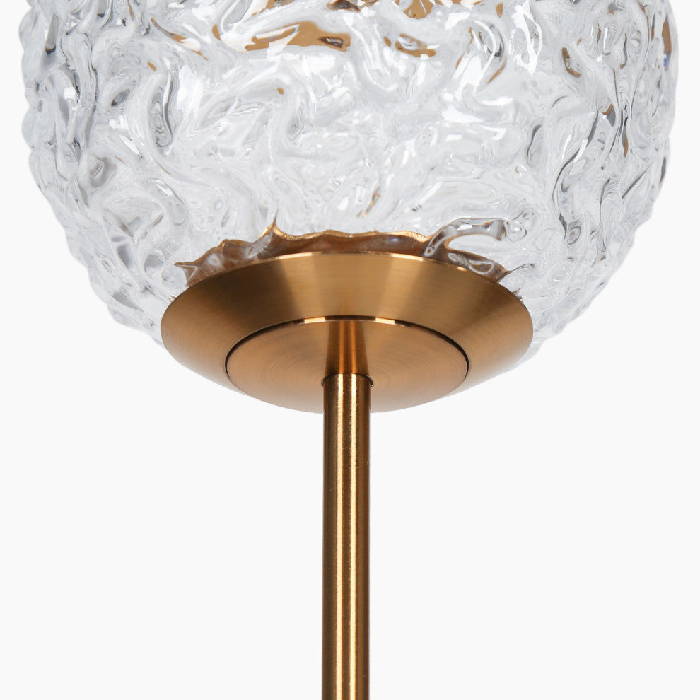 LNC Cenlindes 1-Light 4.5"Modern Crystal Globe LED Mini Pendant Light, Brass