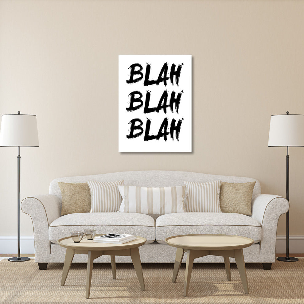 "Blah Blah Blah Poster White" Fine Art Print