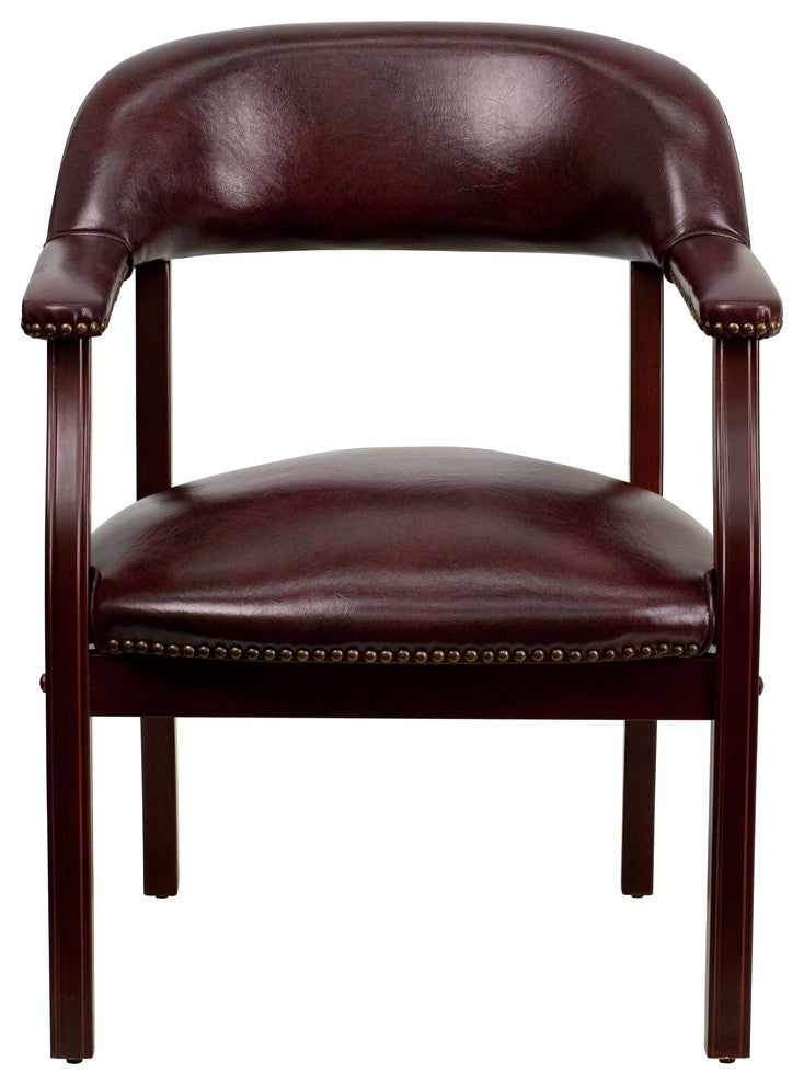 Flash Furniture Luxurious Conference Guest Chair in Burgundy
