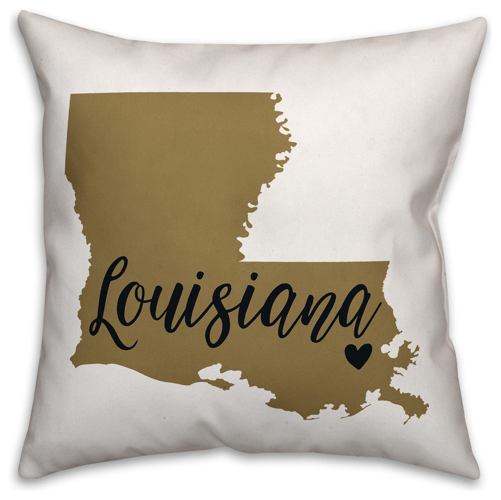 Lousiana State Pride New Orleans Love Outdoor Throw Pillow
