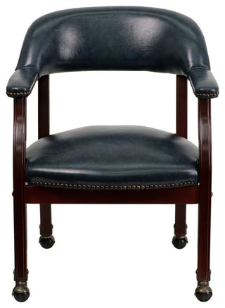 Vinyl Chair With Casters, Blue, 24"x25"x30"
