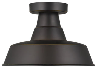 Barn Light 1-Light Outdoor Flush Mount, Antique Bronze