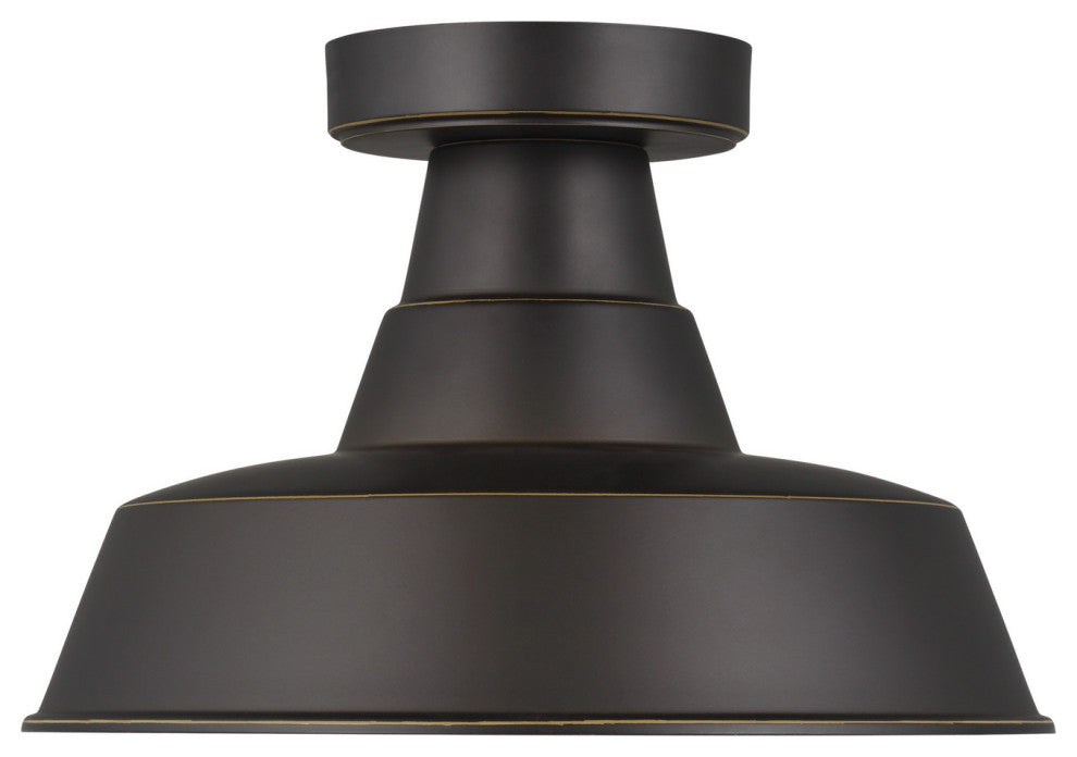 Barn Light 1-Light Outdoor Flush Mount, Antique Bronze