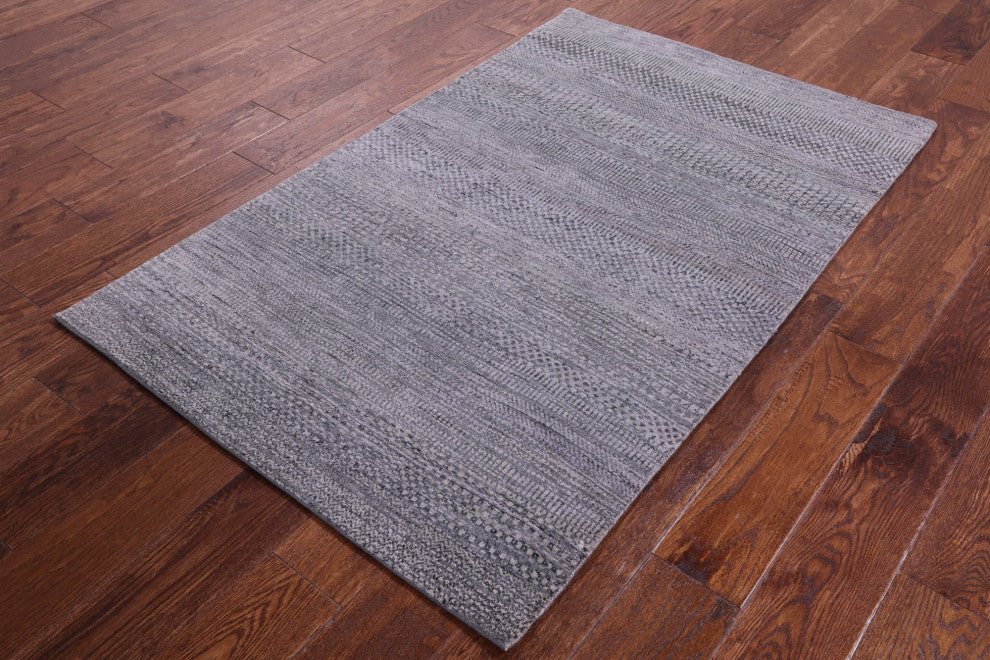 3' 0" X 4' 10" Savannah Grass Wool and Silk Handmade Rug Q11549