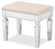 Jayni Glam and Luxe Fabric Ottoman, Beige